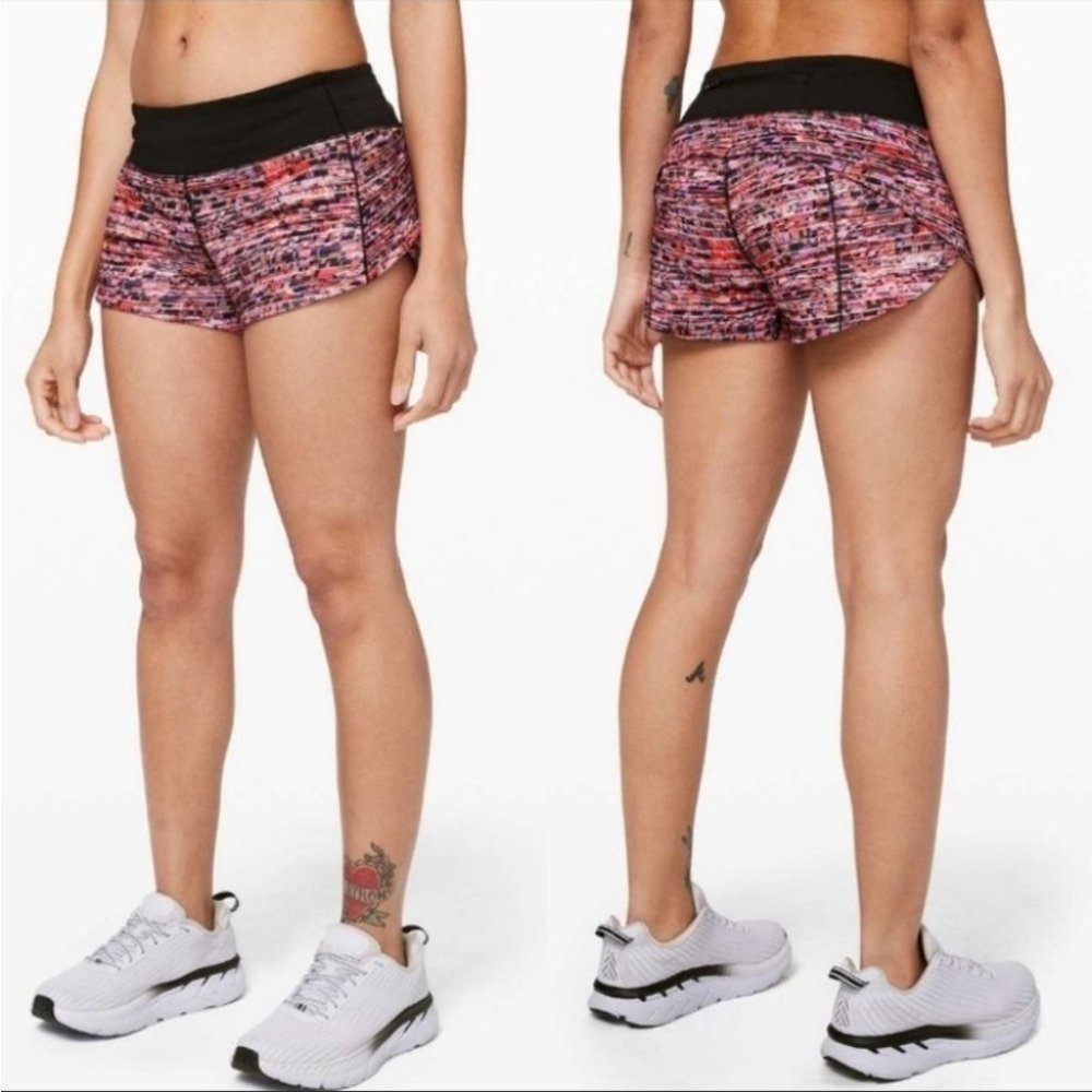 COPY - Lululemon Athletica Orange Multicolor Speed Up 2.5" Short Size 4